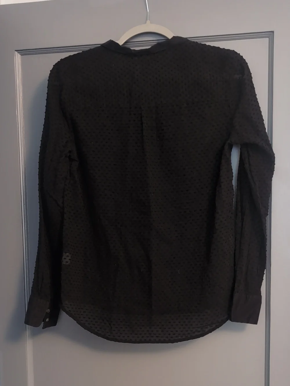 J. Crew 100% Cotton Black Textured Sheer Button-Front Shirt
